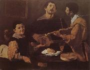 VELAZQUEZ, Diego Rodriguez de Silva y Three musician oil on canvas